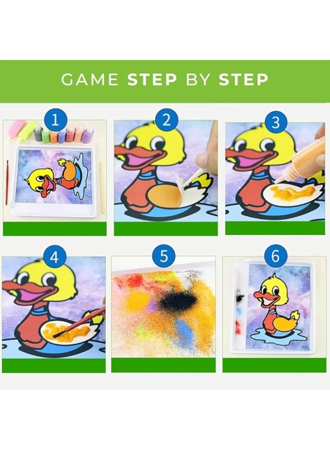 Wish مجموعة 12 قطعة من حرف الرسم بالرمل، أوراق بطاقات، رسم عشوائي، لعب الرمل للأطفال، مجموعات لوحات الرسم، ورق صور يدوي فقاعات، فن الرسم - Image 4